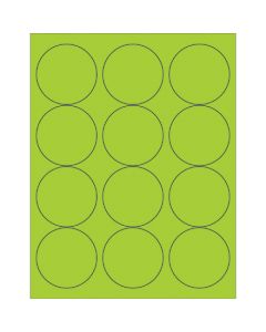 2 1/2"  Fluorescent  Green Circle  Laser  Labels