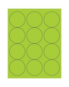 2 1/2"  Fluorescent  Green Circle  Laser  Labels