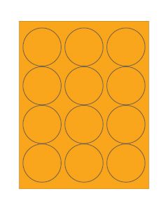 2 1/2"  Fluorescent  Orange Circle  Laser  Labels