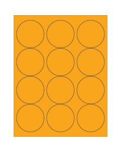 2 1/2"  Fluorescent  Orange Circle  Laser  Labels