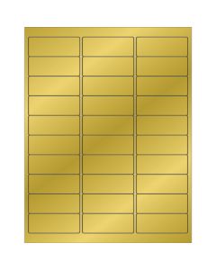 2 5/8" x 1"  Gold  Foil Rectangle  Laser  Labels