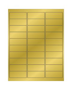 2 5/8" x 1"  Gold  Foil Rectangle  Laser  Labels