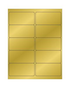 4" x 2"  Gold  Foil Rectangle  Laser  Labels