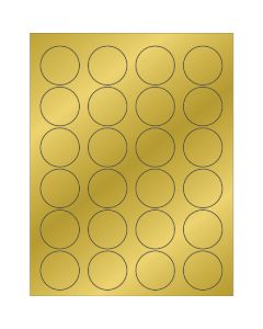 1 5/8"  Gold  Foil Circle  Laser  Labels