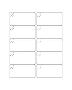4" x 2"  Crystal  Clear Rectangle  Laser  Labels