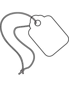 3/8" x 13/16"  White  Merchandise  Tags -  Pre- Strung  White  String