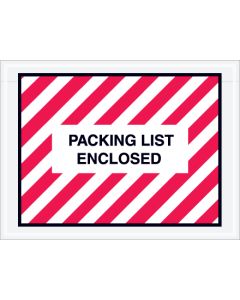 4 1/2" x 6"  Red ( Striped)" Packing  List  Enclosed"  Envelopes