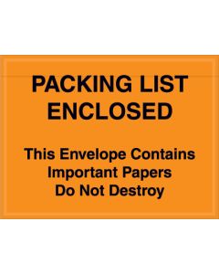 4 1/2" x 6"  Orange" Important  Papers  Enclosed"  Envelopes