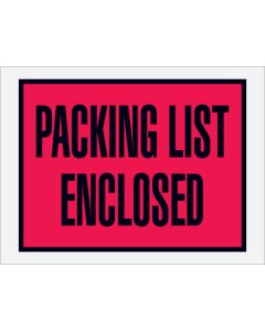 4 1/2" x 6"  Red ( Open  End)" Packing  List  Enclosed"  Envelopes