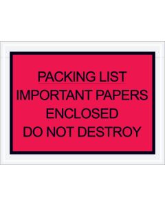 4 1/2" x 6"  Red" Important  Papers  Enclosed"  Envelopes
