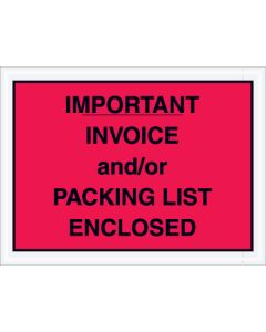 4 1/2" x 6"  Red" Important  Invoice and/or  Packing  List  Enclosed"  Envelopes