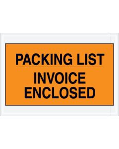 7" x 10"  Orange" Packing  List/ Invoice  Enclosed"  Envelopes