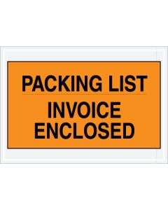 7" x 10"  Orange" Packing  List/ Invoice  Enclosed"  Envelopes