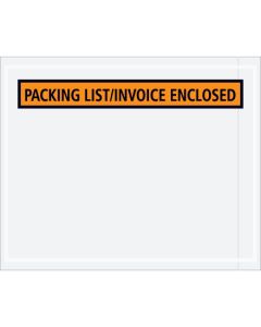 4 1/2" x 5 1/2"  Orange" Packing  List/ Invoice  Enclosed"  Envelopes