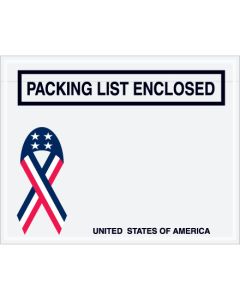 7" x 5 1/2" U.S.A.  Ribbon" Packing  List  Enclosed"  Envelopes