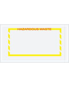 5 1/2" x 10"  Yellow  Border" Hazardous  Waste"  Document  Envelopes