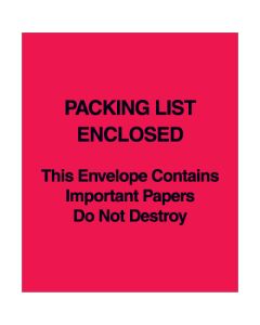 5" x 6"  Red ( Paper  Face)" Packing  List  Enclosed  This  Envelope  Contains…"