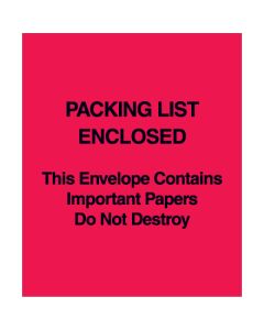 5" x 6"  Red ( Paper  Face)" Packing  List  Enclosed  This  Envelope  Contains…"