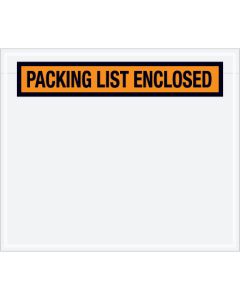 6 1/2" x 5"  Orange" Packing  List  Enclosed"  Envelopes