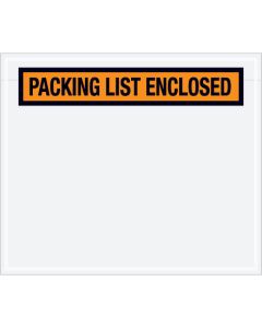 6 1/2" x 5"  Orange" Packing  List  Enclosed"  Envelopes