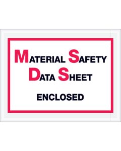 6 1/2" x 5"" Material  Safety  Data  Sheet  Enclosed"  Envelopes