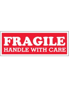 1 1/2" x 4" - " Fragile  -  Handle  With  Care"  Labels