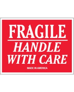 3" x 5" - " Fragile -  Handle  With  Care"  Labels
