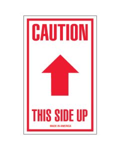 3" x 5" - " Caution -  This  Side  Up"  Arrow  Labels