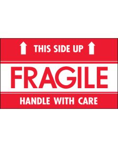 3" x 5" - " Fragile -  This  Side  Up - HWC"  Labels