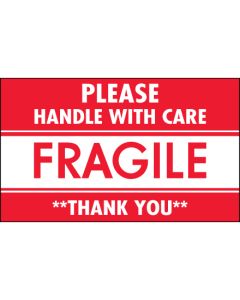 3" x 5" - " Fragile -  Handle  With  Care"  Labels