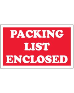 3" x 5" - " Packing  List  Enclosed"  Labels