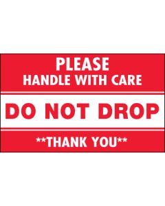 3" x 5" - " Do  Not  Drop -  Please  Handle  With  Care"  Labels