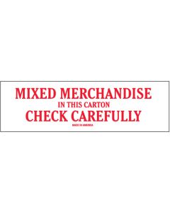 2" x 8" - " Mixed  Merchandise"  Labels
