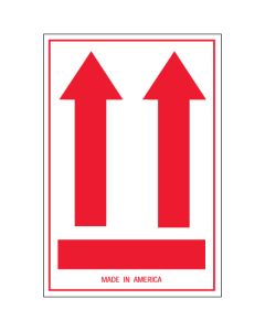 4" x 6" - ( Two  Red  Arrows  Over  Red  Bar) Arrow  Labels