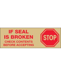 2" x 55 yds. - " Stop  If  Seal  Is  Broken..." Tape  Logic®  Pre- Printed  Carton  Sealing  Tape