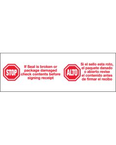 2" x 110 yds. - " Stop /  Alto" Pre- Printed  Carton  Sealing  Tape