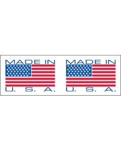 2" x 110 yds. - " Made  In USA" (18  Pack) Pre- Printed  Carton  Sealing  Tape