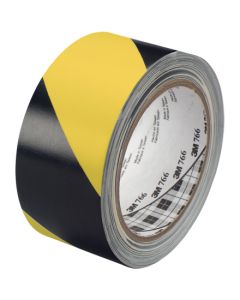 2" x 36 yds.  Black/ Yellow3M 766  Striped  Vinyl  Tape