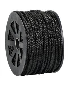 1/4", 1,150 lb,  Black Twisted  Polypropylene  Rope