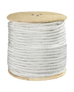 1/2", 6,500 lb,  White Double  Braided  Nylon  Rope