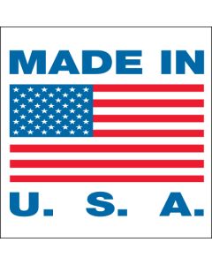 1" x 1" - " Made in U.S.A."  Labels