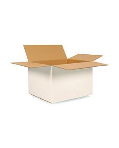 10" x 10" x 10" White  Corrugated  Boxes