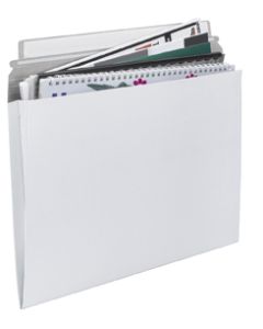 12 1/2" x 9 1/2" x 1" White Gusseted Flat Mailers