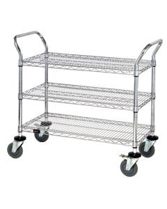 36" x 18" x 38" - 3  Shelf Heavy- Duty  Wire  Cart
